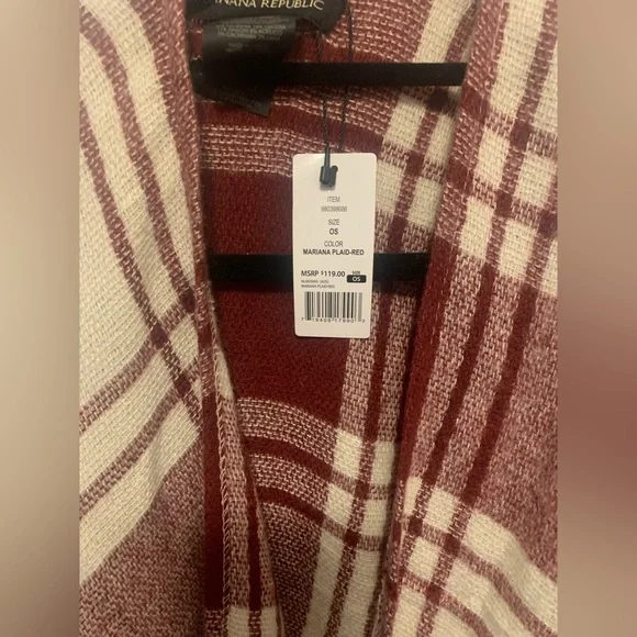 Banana Republic Mariana Shawl-Winter White/Maroon